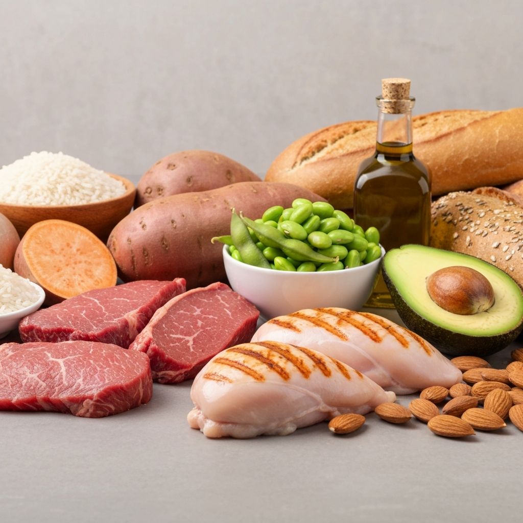 Different food sources of macronutrients